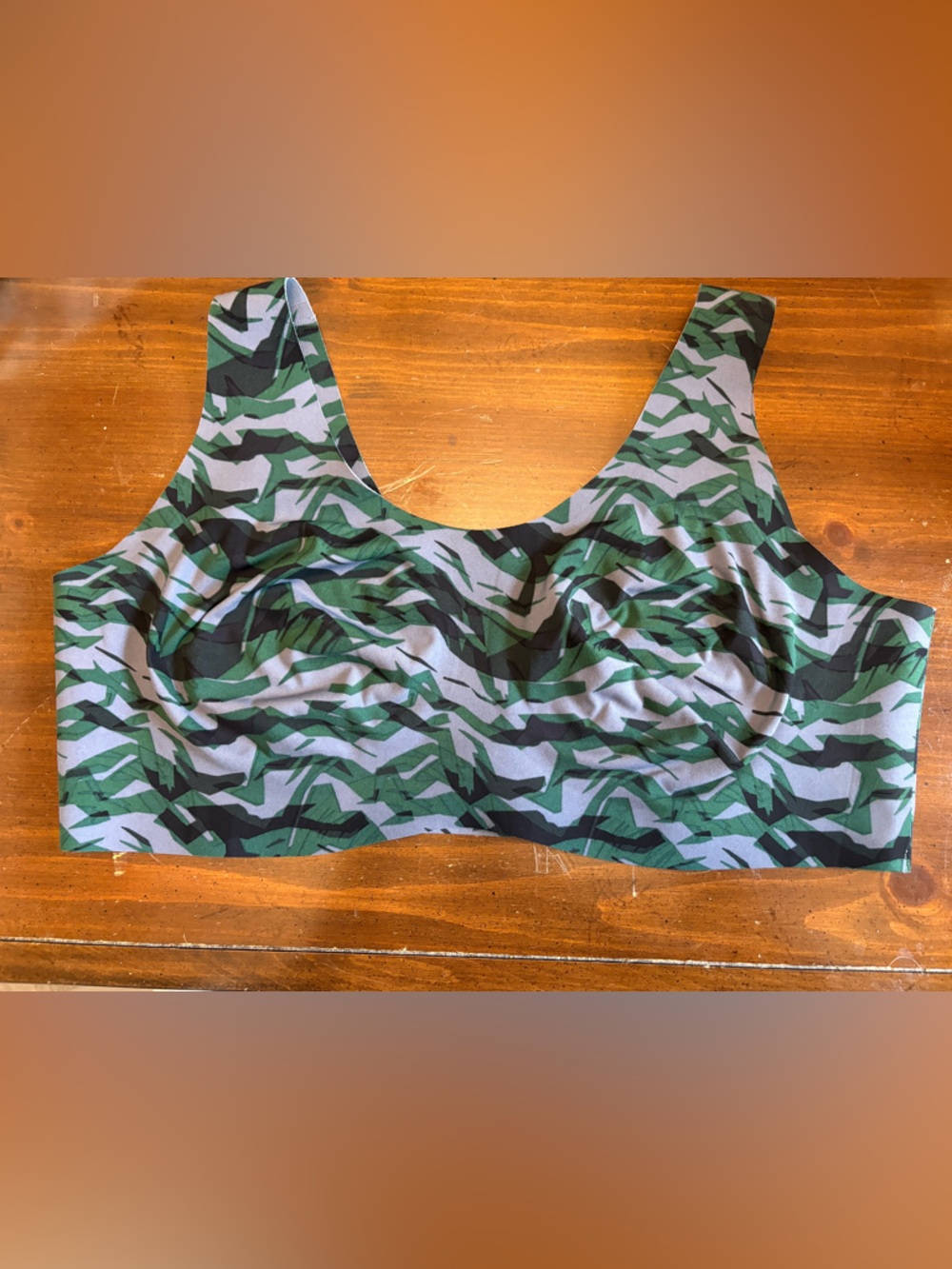 knix Green and Black Abstract Print bra